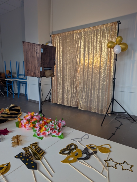 Borne photo installée pour l'animation d'un mariage